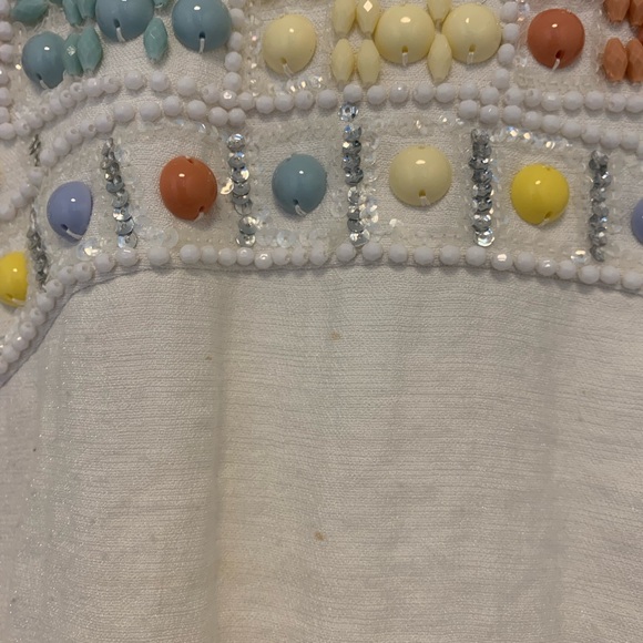 BCBG Beaded Linen Dress. Size 4 - Picture 3 of 13